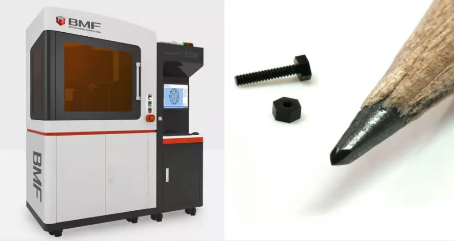 △BMF's MicroArch S230 can print detailed parts of polymers or ceramics as small as 2 microns (Source: BMF)
