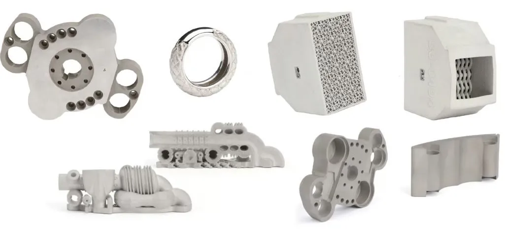 △ HP uses metal jet technology to print stainless steel 3D parts