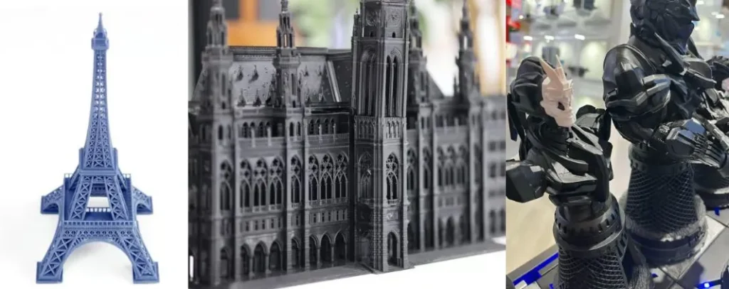 △ LCD 3D printed parts from Elegoo, Photocentric and Nexa3D