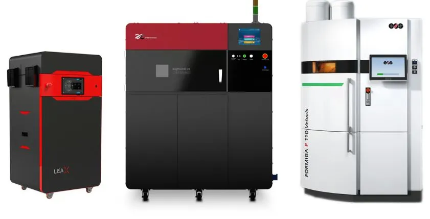 △SLS 3D printer uses polymer powder and laser to form solid parts
