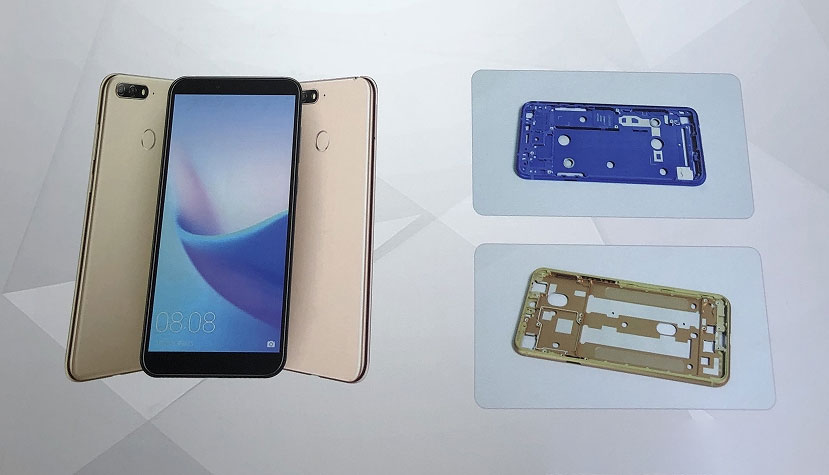 Aluminum alloy mobile phone middle frame, using nano injection molding special engineering plastics