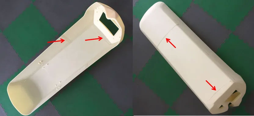Figure: traces of stitching seams on the prototype