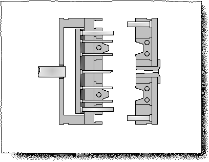 Schematic diagram of the movement of two plate molds